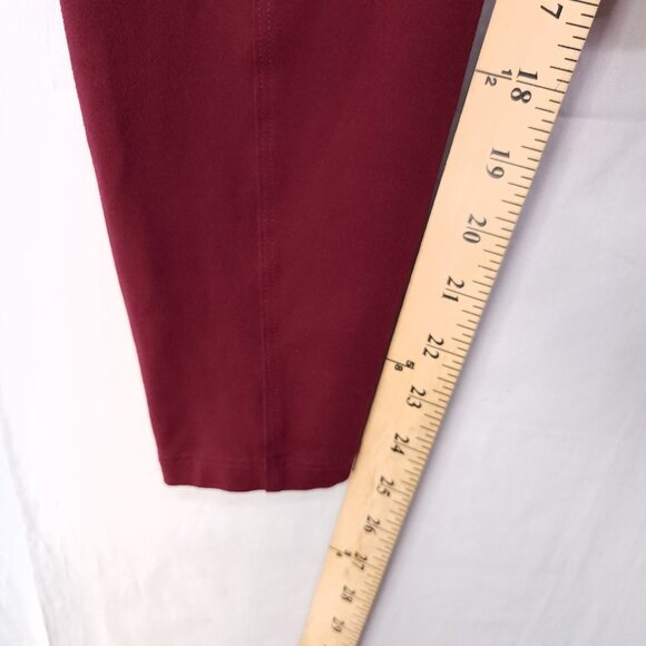Bombshell Sportswear Leggings Size Small Cut Out Low Back Buckle Burgundy - Picture 7 of 13
